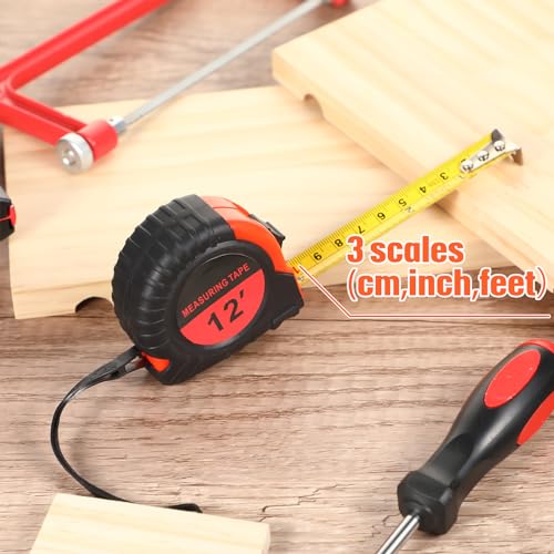 Copkim 50 Pieces 12 Ft Tape Measure Retractable Bulk,Red - color: Red