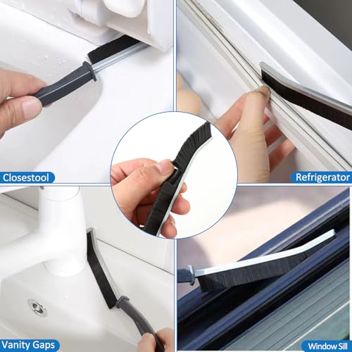 Crevice Cleaning Brush, Hard Bristle New Multifunctional Clean Tool, Bathroom Gap Scrub Brush Cleaner Tools for Home, Kitchen, Bathroom, Household, Window, Vehicle, Faucets, Toilet, Grout, Car, 5Pcs