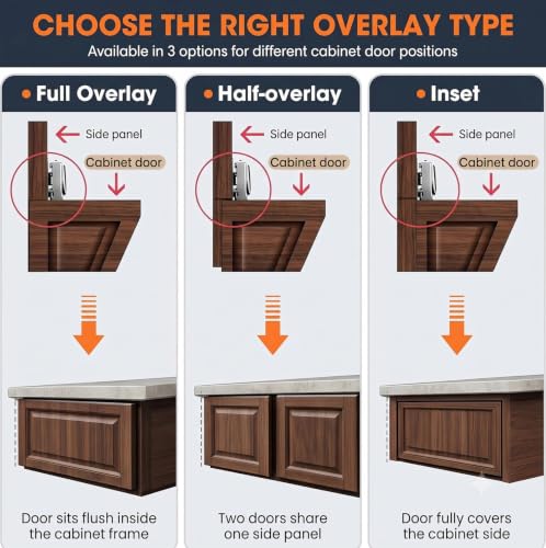180° & 135° Inset Corner Cabinet Hinges for Lazy Susan Bifold Doors - size: inset