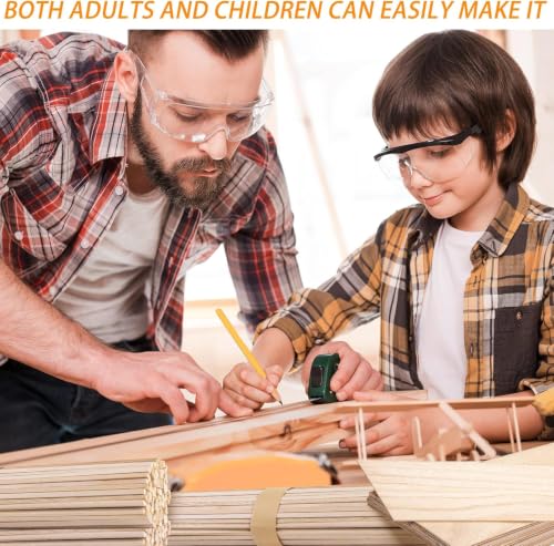 180Pcs Balsa Wood Sticks, Hardwood Square Dowels Unfinished Wooden Strip