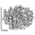 55 Pieces M5 x 6mm Button Head Socket Cap Screws, Thread Pitch 0.8mm, Sutemribor M5 Screws, 304 Stainless Steel, Fully Threaded, Silver - size: M5 x 6mm, style: Button Head