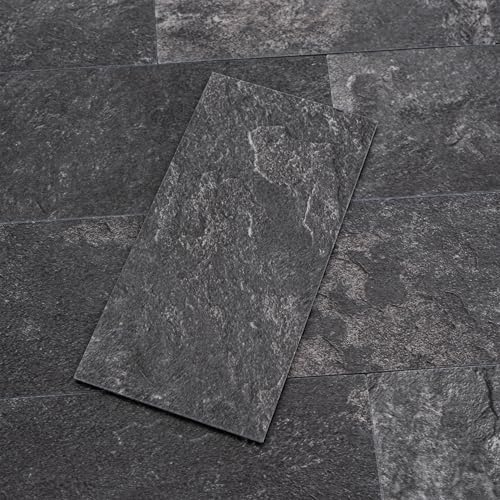 StyloVue 100 Pieces Peel and Stick Backsplash for Kitchen, 3" x 6" PVC Subway Tile 2026 Upgraded Graphite Stone Backsplash Stick on Tile Elevate Kitchen Fireplace RV - color: Graphite Stone