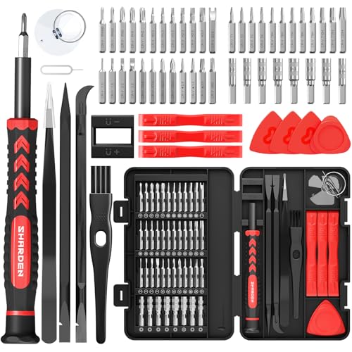 SHARDEN 59 in 1 Small Magnetic Precision Screwdriver Set With Case - color: Red