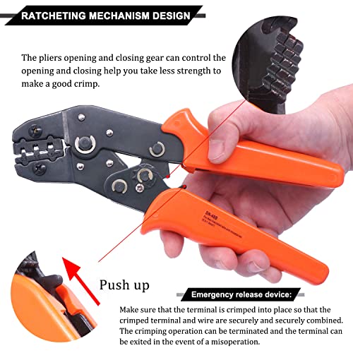 Twidec/Wire Crimping Pliers 26-16AMG Wire Crimping Tools with Ratchet,Manual Crimp Fold Tool For Open Barrel Terminal Connectors, Electrical Crimping Tool SN-48B - style: SN-48B AWG26-16