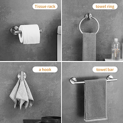 Bathroom Hardware Set 10 Pieces, Stainless Steel Towel Bar Set Includes 16 inch Towel Bar, Towel Hook, Towel Ring Toilet Paper Holder - color: Brushed Nickel-10pcs-16inch