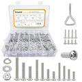 815pcs Machine Screws Assortment Kit,#10-24 #8-32 #6-32 Phillips Pan Head nut and Bolt Assortment Kit (with Lock&Flat washers・Wrenches) Stainless Steel Screw Bolt nut washers Assortment kit with case - size: #6-32 #8-32 #10-24, style: Pan head
