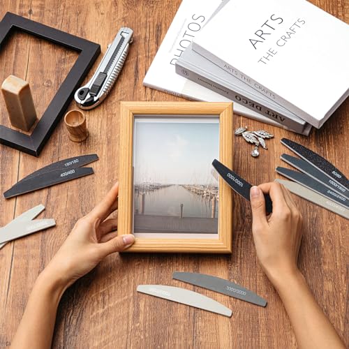 Honoson 20 Pcs Sanding Sticks for Plastic Models 3D Print Polishing Sticks Assorted Metal and Wood Sanding Tools Accessory for Model Craft Amateur Beginner(Low Grits Rating,Moon Style) - style: Moon Style