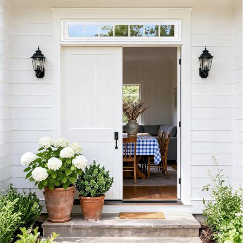 NeatiEase Vinyl Transom Window, 10" x 42" Fixed Glass Household Windows with Grids and Dual-pane Tempered Glass for House, Shed, Doors, Garage, Chicken Coop, Basement (White) - size: 10"x42"