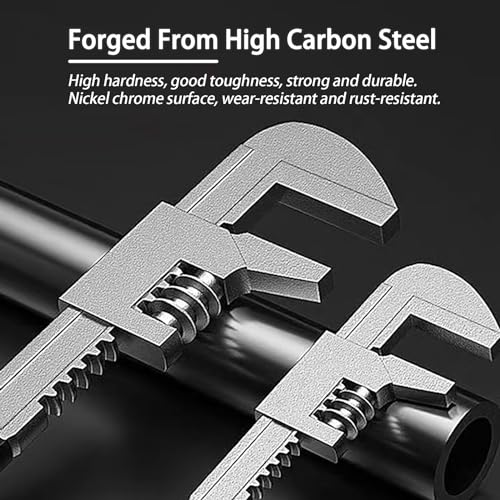 Non-slip Design 9 inch Automotive Wrench with [Silicone Non-slip Grip] Adjustable Wrench Fits a Variety of Fastener Sizes for Construction Machine Automobiles Home Repairs 9'' Black - color: Black, size: 9 inch