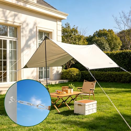 YOFIT 26 Pcs Shade Sail Hardware Kit 4 Inch Stainless Steel Turnbuckles for Sun Shade Sail Outdoor Patio Canopy Installation Accessories for Triangle Rectangle Shade - size: 4 inch 26 pcs