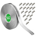 65.5FT/20m Stainless Steel Hose Clamps Assortment Kit with 20pcs Fasteners - size: 65.5ft