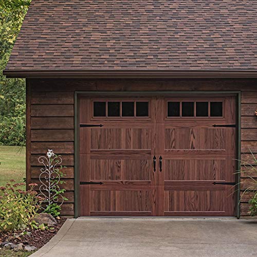 WINSOON Decorative Metal Garage Door Hardware Screw in, Black Steel, 1 Set - size: 1 Pack