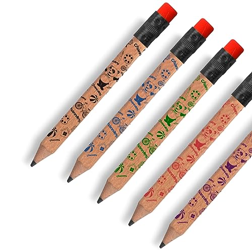 Channie's Extra Thick Pencils for Kids - Ideal for PreK and Kindergarteners Learning Handwriting - Box of 30 Pencils, Perfect for Classroom Prizes and School Supplies - Wooden - style: Wood Panda, Ages 3-7 (My First Pencil)