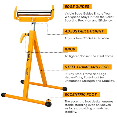 SHALL Roller Stand, Heavy-Duty Folding Roller Stands with 250 LBS Capacity