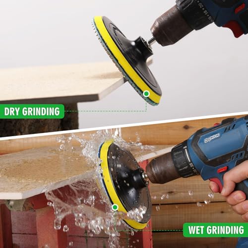 8PCS Diamond Polishing Pads 6 Inch, Wet/Dry Concrete Polish Tools Kit for Drill, Grinder, Polisher, 50-3000 Grit Polishing Set for Marble Granite Quartz Stone - size: 6 Inch 50-3000 Grit