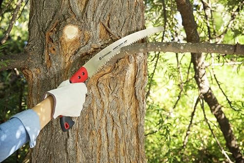 Corona Tools 14-Inch RazorTOOTH Pruning Saw | Tree Saw Designed for Single-Hand Use | Curved Blade Hand Saw | Cuts Branches Up to 8" in Diameter | RS 7395, Red/Black