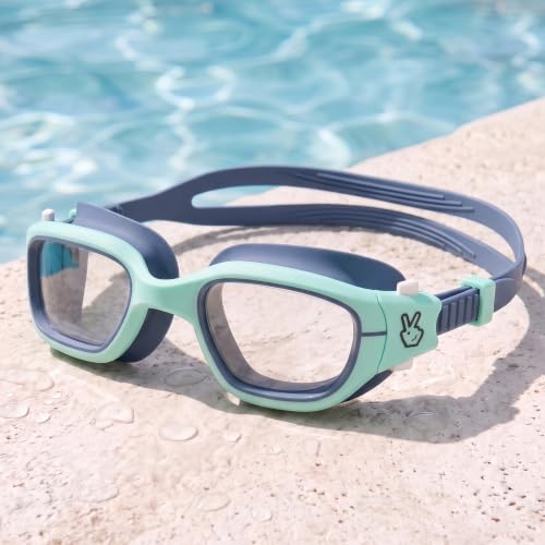 Vvinca Kids Swim Goggles, Swimming Goggles for Kids 3-14 Anti-Fog UV Protection No Leak Pool Glasses for Boys Girls - color: 06-blue & Green