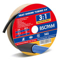 3/4" Heat Shrink Tubing, 32.8 Ft Roll Industry Marine Grade 3:1 Shrink Ratio Shrink tubing, Adhesive Lined Heat Shrink Tube, 19.1mm Waterproof Shrink Tube for Wires Home Marine Automotive-Black - size: 3/4" -32.8 Feet