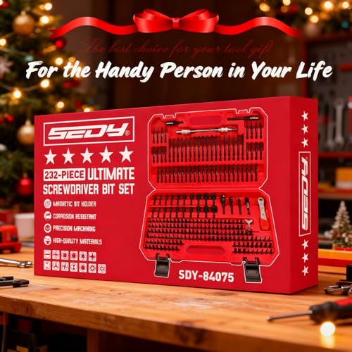 232-Piece Ultimate Screwdriver Bit Set, Cr-V Impact Driver Bit Set Includes Security Bits,Nut Driver, Ratchet Wrench and Bits Holder - color: 232 Pcs Impact Ready Set