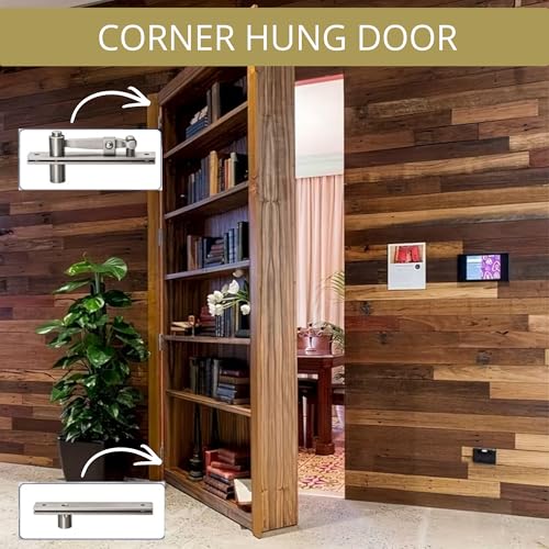 2-Pack Heavy-Duty Stainless Steel 360° Door Pivot Hinge System – Durable Hinges for Wood Doors - 220lbs Capacity - size: 220lbs 2-pack