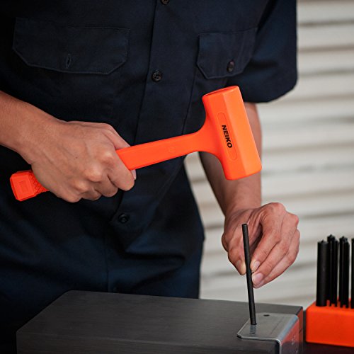 Neiko 02846A 1 LB Dead Blow Hammer, Neon Orange I Unibody Molded | Checkered Grip | Spark and Rebound Resistant - size: 1 Pound, style: Dead Blow