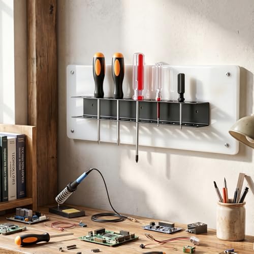 3 Pcs Screwdriver Holder Wall Mount with 23 Holes, Heavy Duty