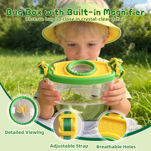 Kids Gardening Tools and Bug Catcher Kit with Wheelbarrow Sets, Ages 2 3+ | Shovel, Rake, Bug Catcher Kit, Summer Outdoor Yard Digging Weed Tools, Easter Birthday Gift for Boys Girls, Green - color: Green-18pcs