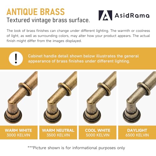 Asidrama 10 Pack 3.75 Inch(96mm) Brushed Antique Brass Kitchen Cabinet Handles, Cabinet Pulls Kitchen Cabinet Hardware for Cupboard Drawer Pulls 2281 - color: Antique Brass, size: 3.75" Hole Center