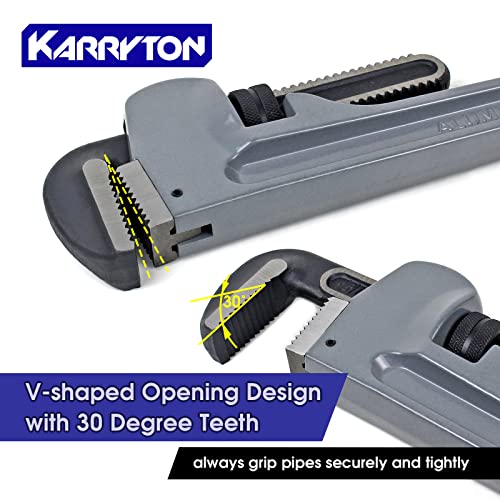 24 Inch Aluminum Pipe Wrench, 4"/100mm Adjustable Cr-Mo Jaw Opening Heavy Duty Straight Handle Plumbing Wrenches, Perfect Plumbers Tool Exceed GGG Standard - size: 24-IN, style: Straight