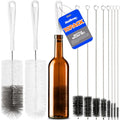 Holikme 10 Pack Bottle Brush Set 15" Long Handle Cleaner Brush,White