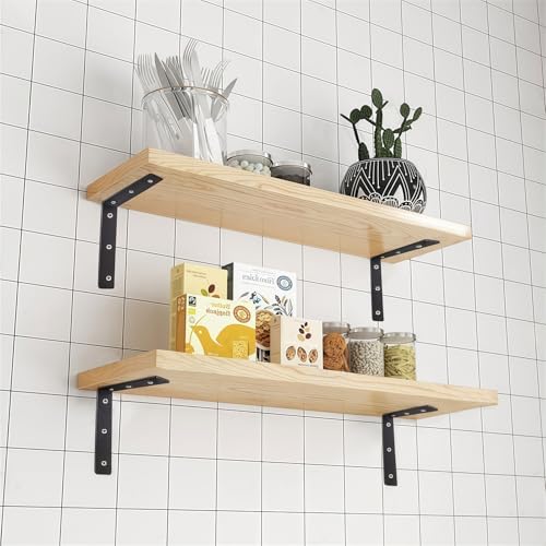 6 Pack Heavy Duty Floating Shelf Brackets, Black Metal L Wall Brackets, DIY Industrial Shelf Brackets - L 6" x H 4" x W 1.6" ( 1/5 Inch Thicked ) - size: 6"×4"