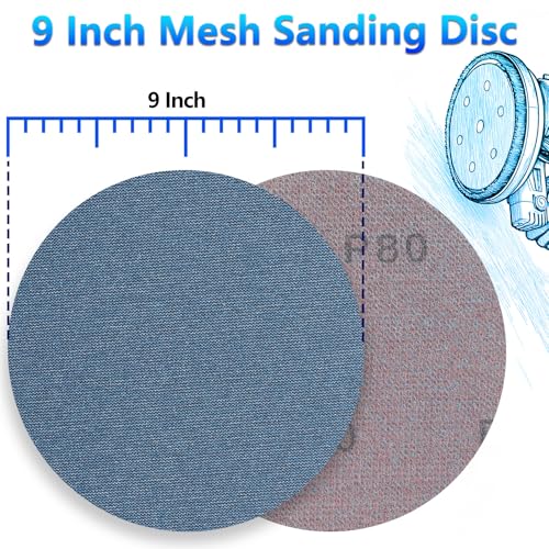 25 Pcs 9 Inch Ceramic Mesh Sanding Disc for Drywall Sander 80 Grit - style: 80Grit