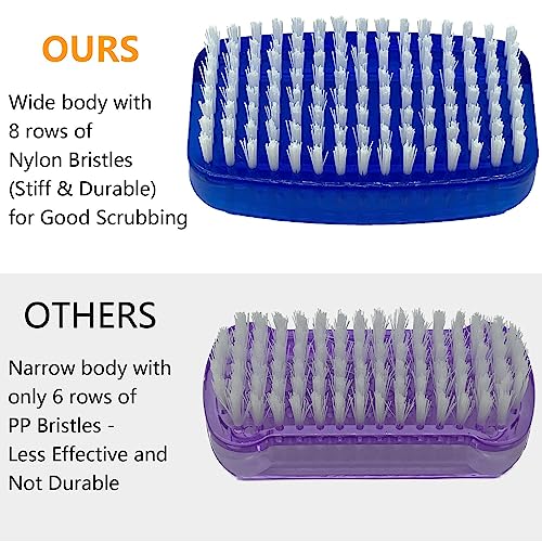 GKETN Nail Brush for Cleaning Fingernails 2 Sided Nylon Bristles Fingernail Brush for Cleaning Nail Scrubber Scrub Clean Soft Stiff Nail Scrub Brush, 2 Pack