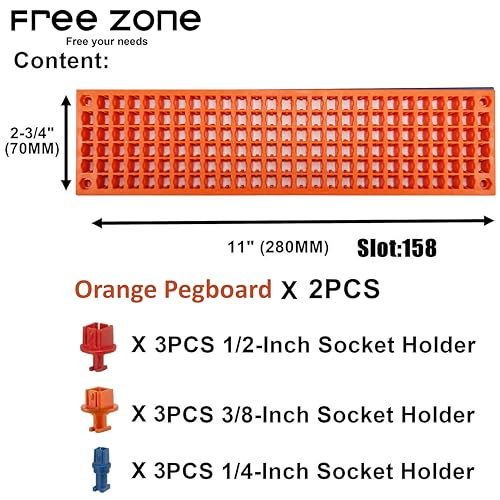 Free Zone Bit Organizer Set, 316-Hole 1/4" Hex Bit Toolbox Storage - color: Orange
