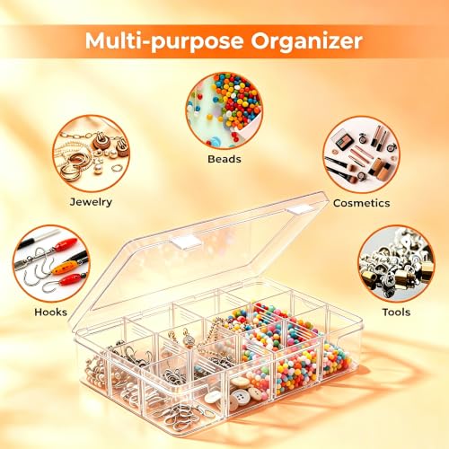 HTVRONT 12 Grids Clear Bead Organizers and Storage