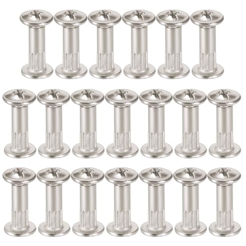 20 Sets Furniture Joint Connector Bolt & Cap Nuts Kits (16mm Sleeve) - size: M5 x 16mm