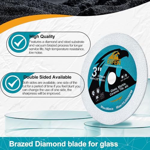 Glass Cutting Disc 3 Inch 4pcs Ultra-Thin Diamond Blade Wheel Diamond Cutting Disc for Glass Jade Wine Bottles Tile Ceramic Marble - size: Glass