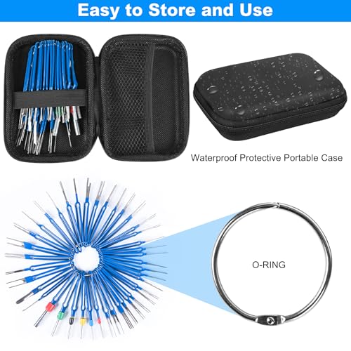 Terminal Removal Tool Kit 41 Pcs Depinning Tool Electrical Connector Pin Removal Tool Kit Pin Extractor Tool Set Wire Terminal Release Tool for Automotive Car Household Devices - Blue - color: 41 PCS - Blue Flat Handle