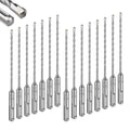 Geinxurn 5/32" x 6" SDS Plus Rotary Hammer Drill Bits, 15PCS Double Thread Masonry Drill Bits Set Carbide Tipped, Drilling in Brick, Stone and Concrete, Cement Walls - size: SDSBIT053206-15