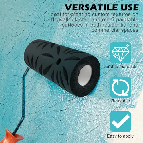 9 in Poinsettia Style Texture Roller for Walls and Ceilings