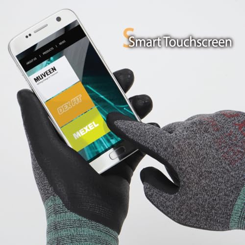 DEX FIT Nitrile Work Gloves FN330, 3D Comfort Fit, Touchscreen Grip Gloves for Warehouse, Construction, Package Handling, Delivery & General Work, Men & Women, BlackGray, XS, 3 Pairs - color: Blackgray, size: X-Small (3 Pairs)