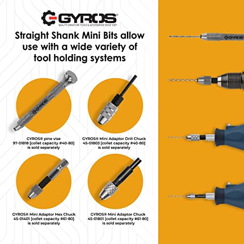 GYROS 12 PCS #54 Micro Drill Bit Set – Small Drill Bits for Jewelry, Plastic, Resin, & Soft Metal – High-Speed Steel Wire Gauge Mini Twist Drill Bit Set for Pin Vise Hand Drill & Rotary Tool - size: #54 (.0550”/1.397MM)