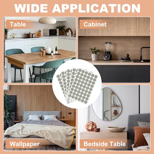 PATIKIL 270 Pieces Screw Hole Stickers, 5 Sheet Self-Adhesive Waterproof PVC Wood Grain Sticker for Screw Holes Wall Cabinets Desk Repairing, Light Gray, 21mm/0.83 Inch - color: Light Gray