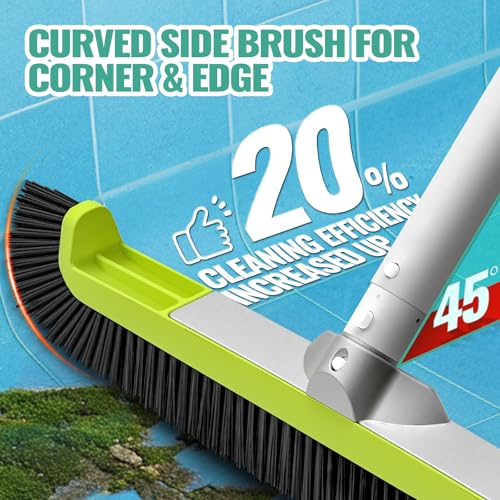 18" Pool Brush Head - Scrub Brushes, Curved Ends, Green & Black - color: Black