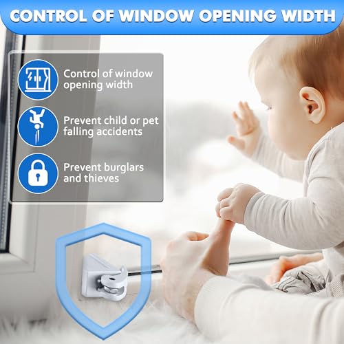 2 Pack Window Locks, Diecast Durable Design, Compatible with Horizontal and Vertical Window, Fit 1/16 inch(0.16cm) up to 1-1/2 Inch Long Version Wide Rail Easy Installation Enhanced Safety - size: 1-1/2 Inch Long Version