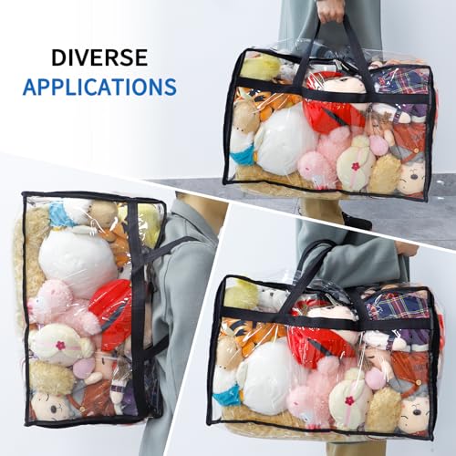 Blanket Storage Bags Extra Large 60L 4 Pack Clothes Organizer - color: A-Clear