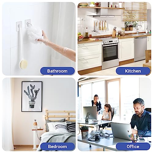Picture Hangers Without Nails, 20 Pack, Clear Adhesive Hooks, Holds 13 lb - style: 20 Packs Picture Hangers Without Nails