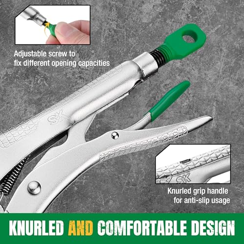 SK 11" C-Clamp Locking Pliers with Regular Jaws, Vice Grips - size: 11"