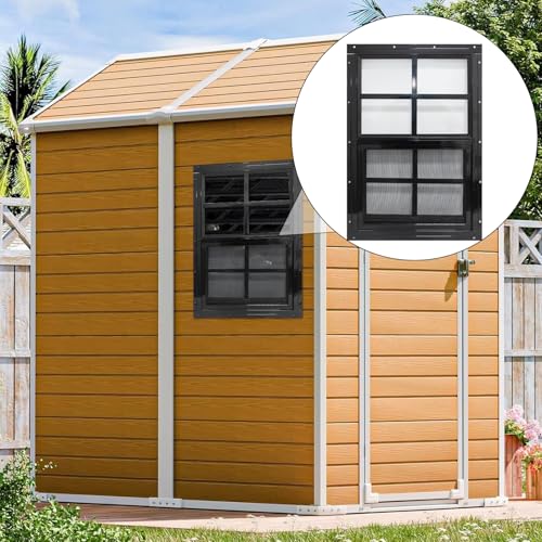 NeatiEase 2 Pack Shed Windows with Black Frame, 12 x 18 Flush Mount Small Window with Tempered Glass and Fiberglass Screen for Shed, Chicken Coop, Playhouse, Household, Garage - color: Black, size: 12"x18"