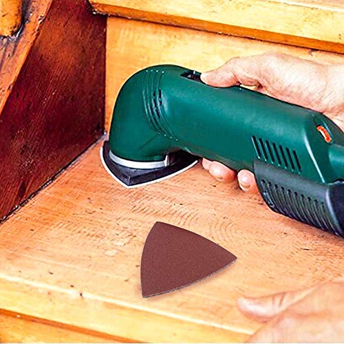 100pcs Triangle Sanding Pads Hook and Loop Sandpaper - style: 100pcs: 20pcs 40/60/80grit+15pcs120/180grit+10pcs 240grit